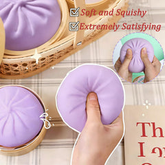 PMDYBY Giant Dumpling Squishy with mini steamer basket, ideal as a desk companion