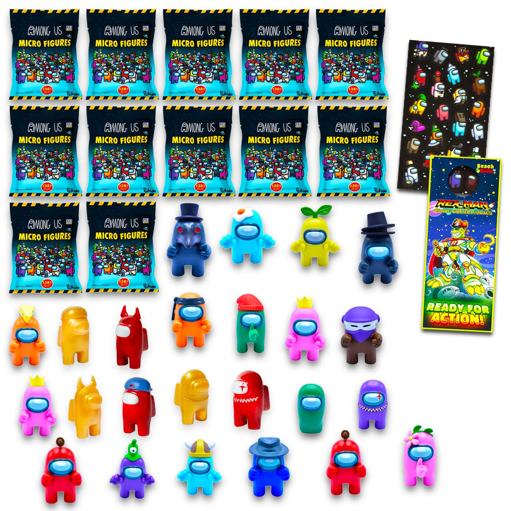 P.M.I. Among Us 12 blind bags reveal two crewmate figures for party favors.