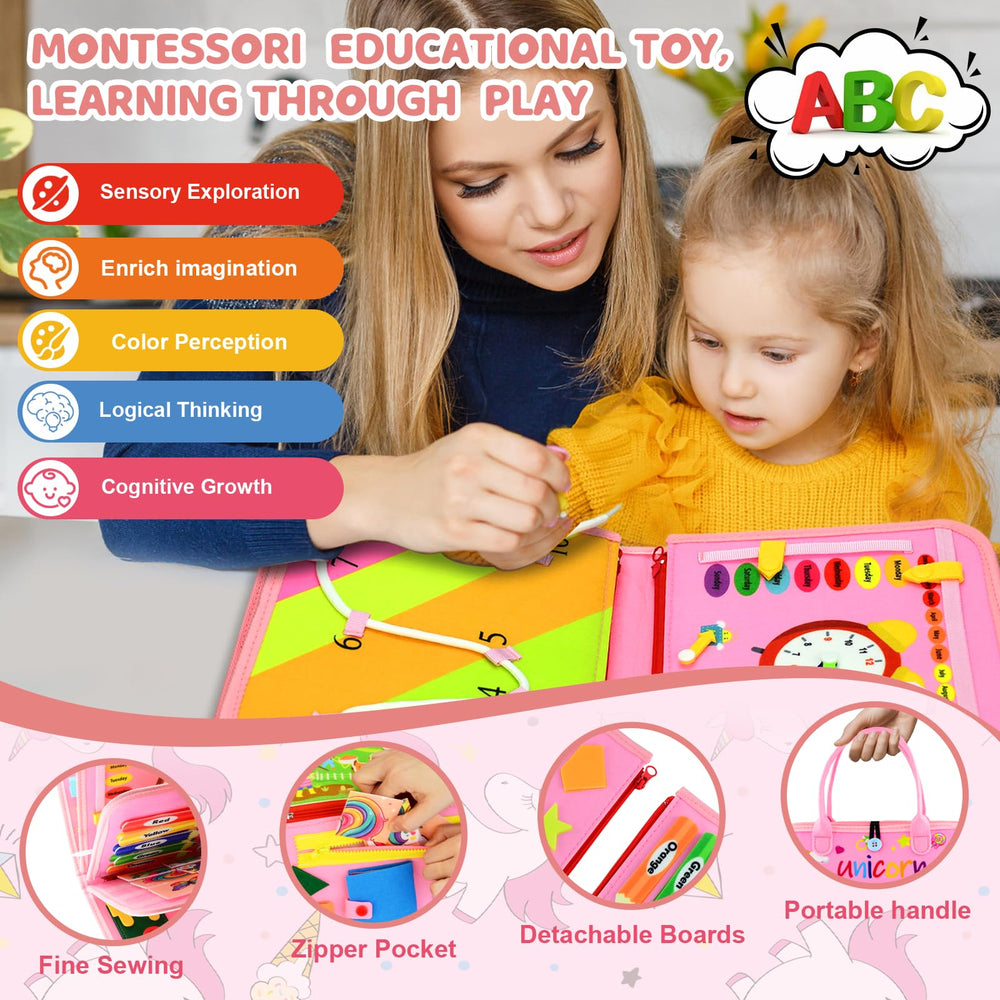 Pnooe busy board reinforced stitching ensures lasting durability.