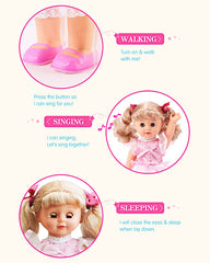 POCO DIVO Princess Walking Doll wearing fashion dress encourages nurturing role-play