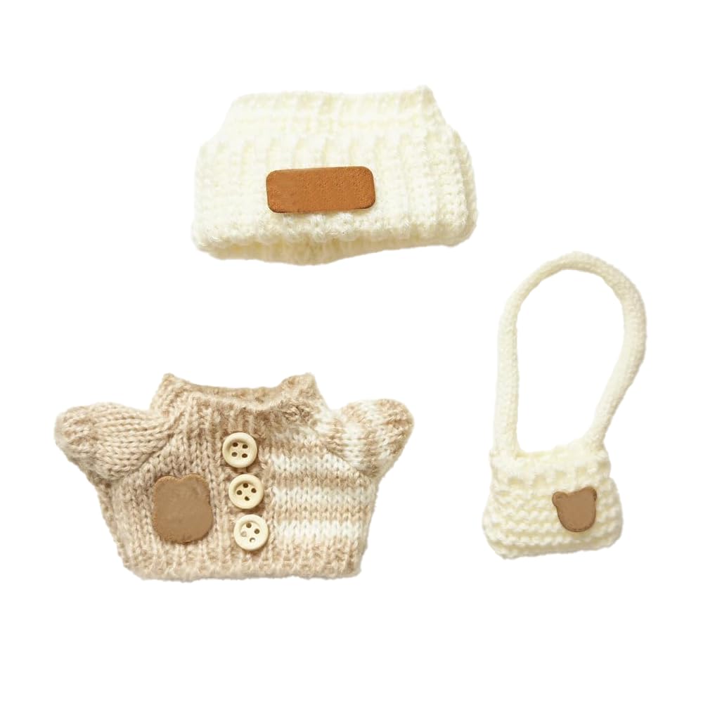 Podafu 17cm doll clothes set with hat and overalls, ideal for stylish playtime.