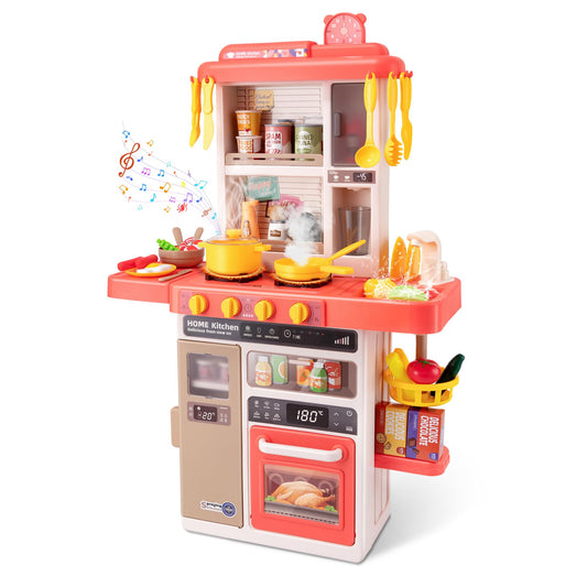 POFJOEQ pink stove with lights and sounds for immersive pretend cooking.