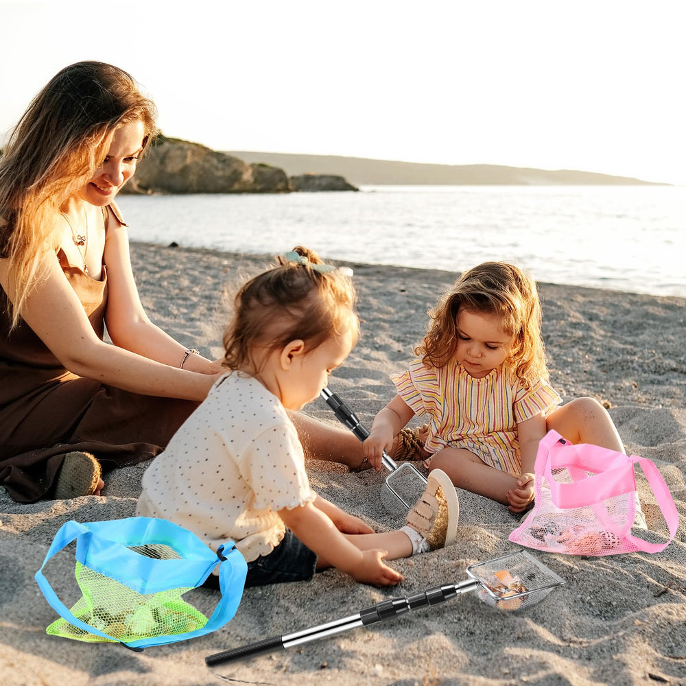 POILKMNI seashell bags waterproof mesh for collecting shells at the shore.