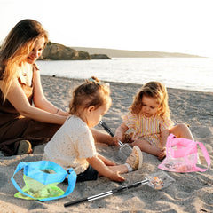 POILKMNI seashell bags waterproof mesh for collecting shells at the shore.