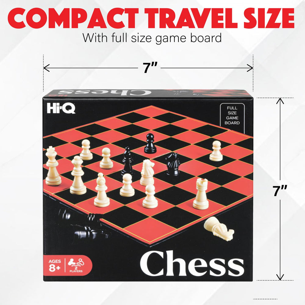 Point Games HI-Q Classic chess pieces arranged for quick setup.