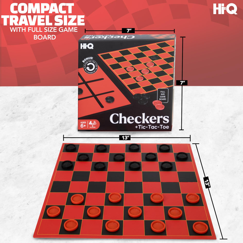 Point Games HI-Q Checkers red and black pieces help easy move tracking