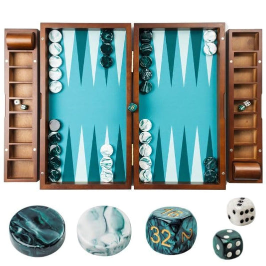 Pointworks 20inch backgammon board with wooden case, premium craftsmanship.