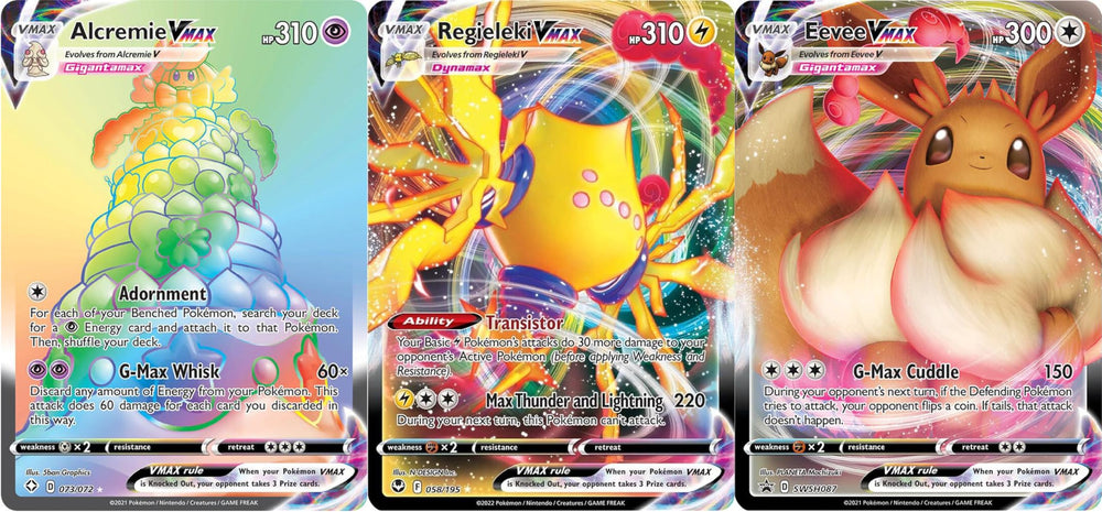Pokémon 3 Vmax Bundle with Secret Rare card, ideal for expanding your collection and trading.
