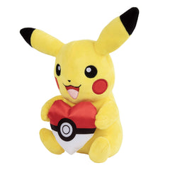 Close-up of Pikachu's friendly face in plush form, perfect for fan display.