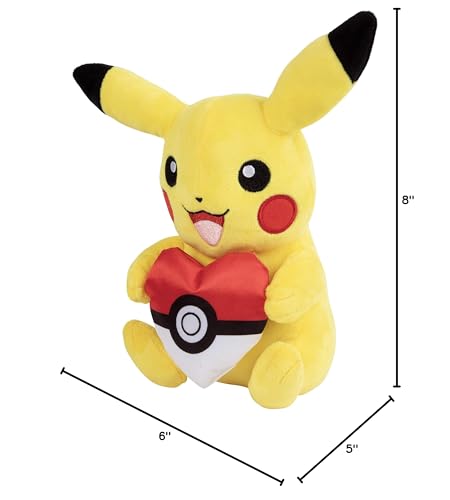 Giftable Pokémon Pikachu 8-inch plush, soft texture for kids and collectors.