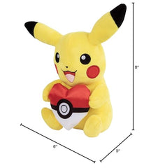 Giftable Pokémon Pikachu 8-inch plush, soft texture for kids and collectors.