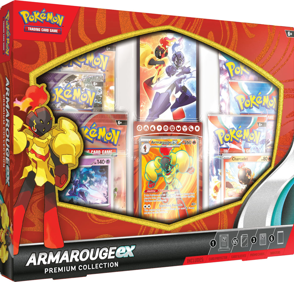 Pokemon Armarouge ex premium box cover, ideal for display and gift-worthy collection.