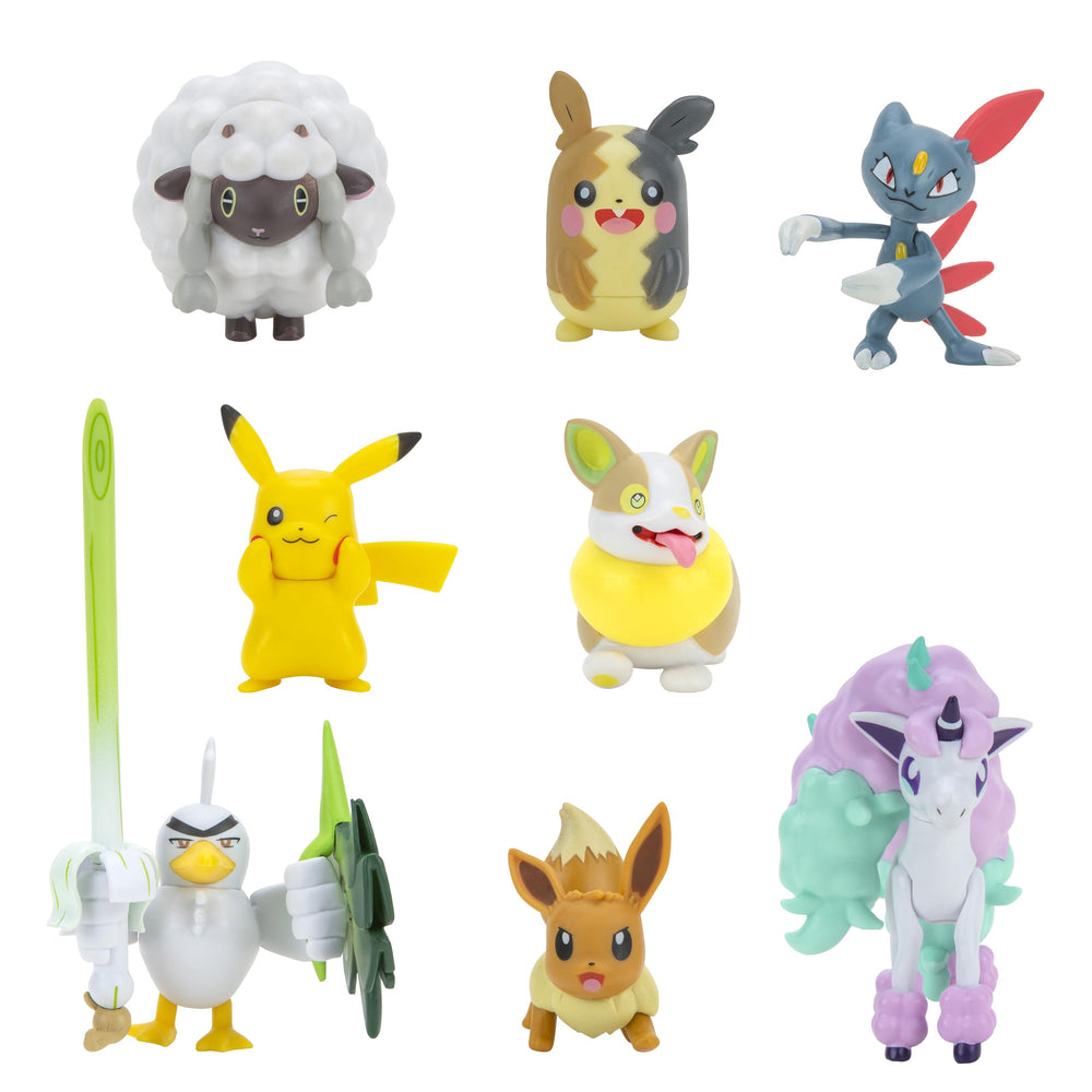 Pokémon Battle Ready 8-Pack Pikachu 2in figure in dynamic pose for action play