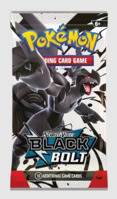 Pokémon Black Bolt sealed booster pack containing 10 cards for collection and trading