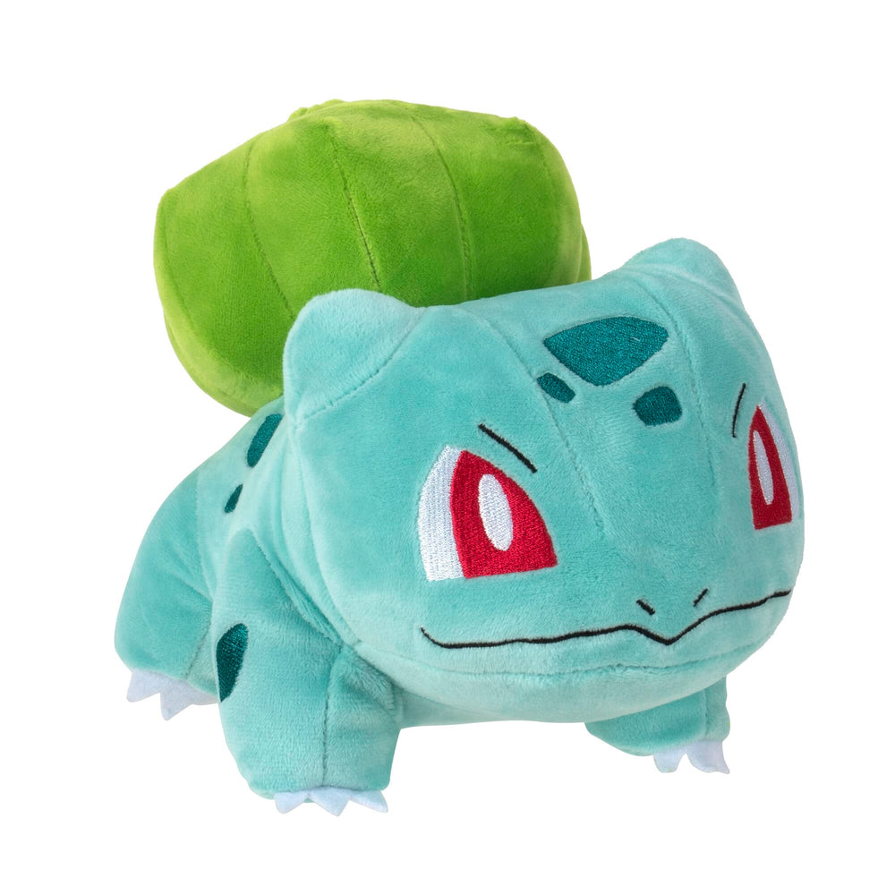 Pokémon Bulbasaur plush display-ready view suggests a ready gift option