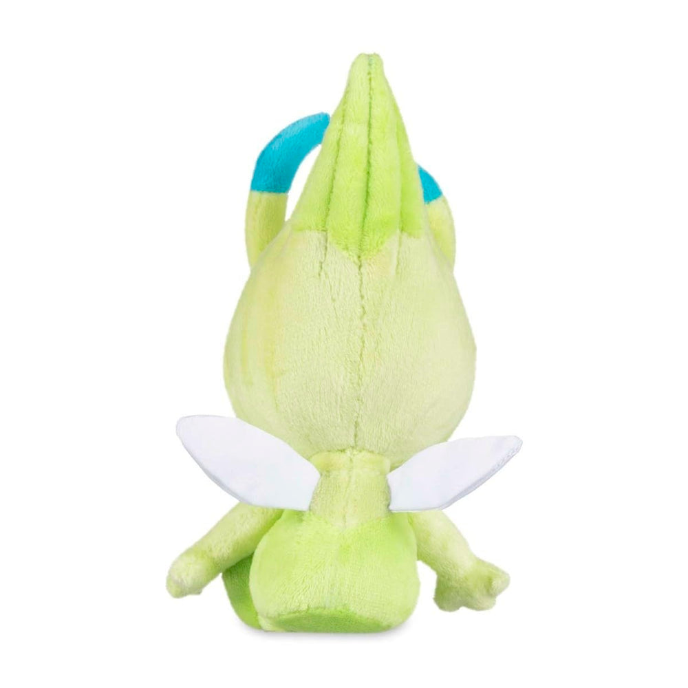 Pokémon Celebi Sitting Cuties Plush detail closeup, vibrant fabric and pose.