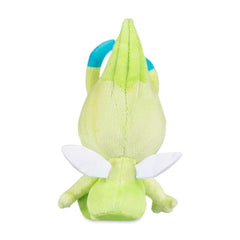 Pokémon Celebi Sitting Cuties Plush detail closeup, vibrant fabric and pose.