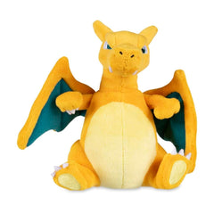 Pokémon Center Charizard Sitting Cuties Plush side view, ideal desk decor for Fire-type fans.