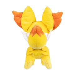 Pokemon Center Fennekin plush measures 9 inches, fits on shelves or laps.