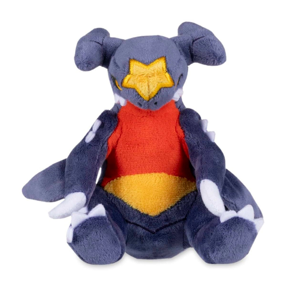 Garchomp Sitting Cuties Plush seated pose, ideal shelf accent and collectible display.