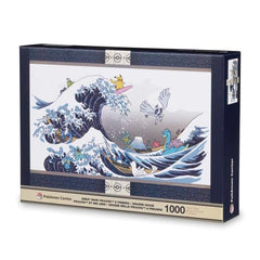 Pokémon Center Great Wave puzzle art inspired by Hokusai for engaging family game night