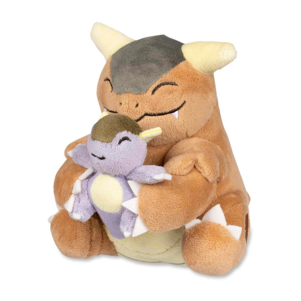 Pokémon Center Kangaskhan plush face detail, friendly travel companion.