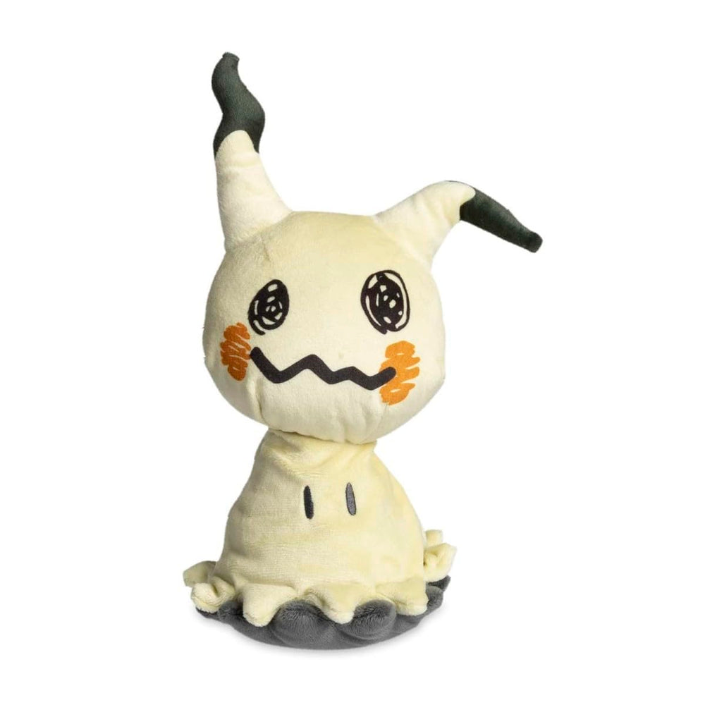 Mimikyu plush close-up emphasizes embroidered details and cute charm.