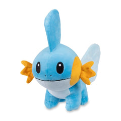 Pokémon Mudkip Poké Plush head close-up, ideal for cuddling on the go.