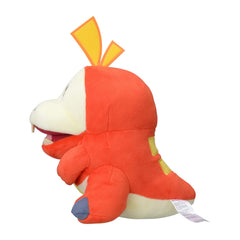 Pokemon Center Original Plush Fuecoco logo detail, official branding for collectors.