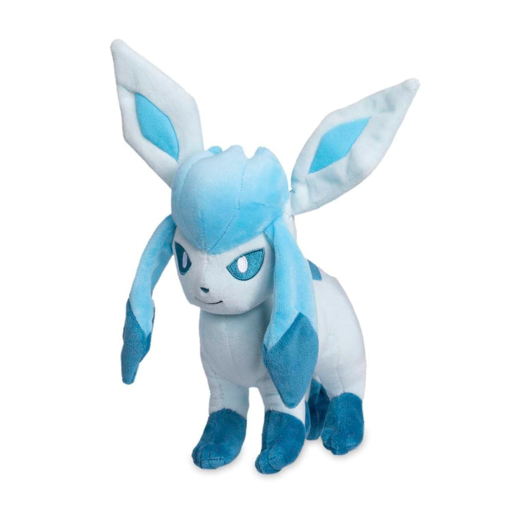 Pokemon Center Glaceon plush with blue fur for cozy snuggles