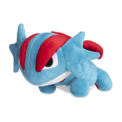 Salamence plush shown on a desk or shelf for display