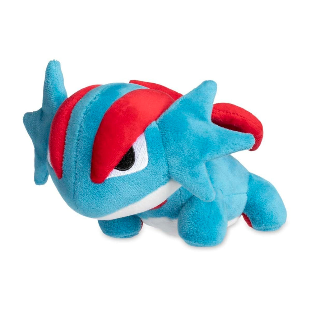 Pokémon Center Salamence plush showcases soft fabric for cozy display