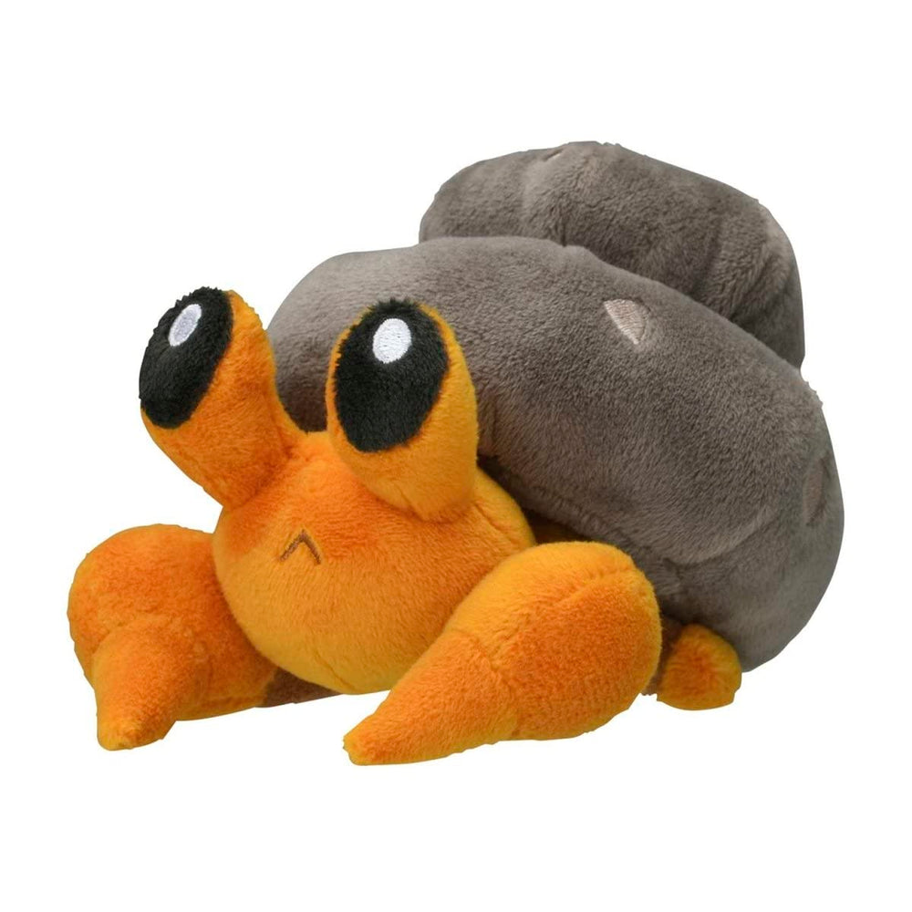 Pokemon Center Dwebble plush in Sitting Cuties pose, cuddly display buddy
