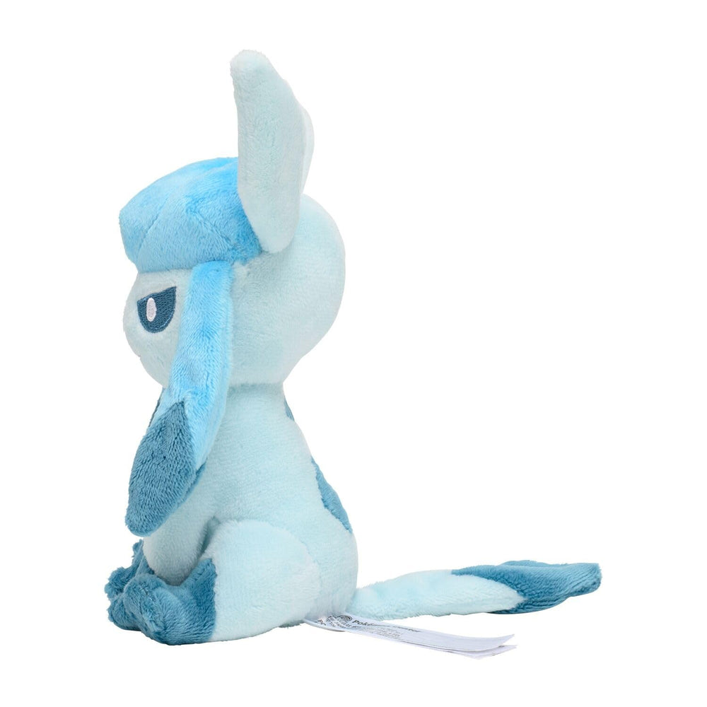 Pokemon Center Glaceon Plush side view for shelf display and cozy play.