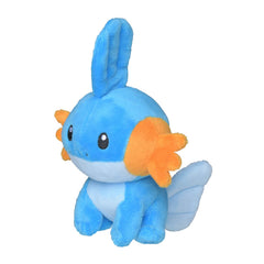 Pokémon Mudkip plush, side view, ideal for desk display and playful moments.