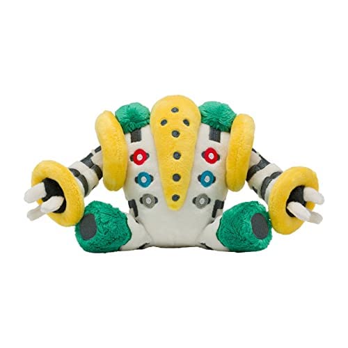 Pokémon Center Regigigas plush texture close-up for durable stitching and plush feel