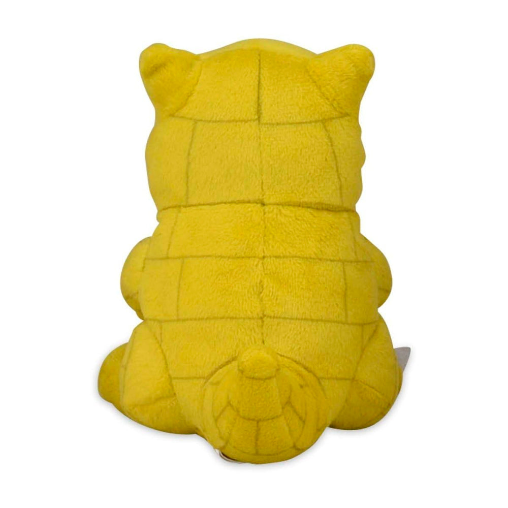 Pokemon Center Sandshrew plush side view ideal for shelving and collectability.