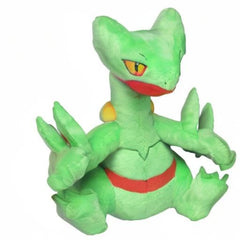 Pokemon Center Sceptile Plush 254 close-up detailing stitching and texture.