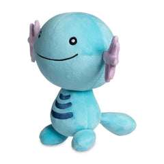 Pokémon Center Wooper plush full view shows cuddly soft fabric ideal for display and hugs.