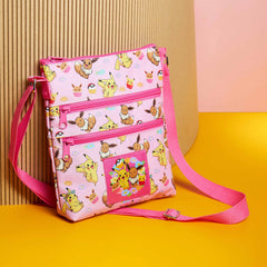 Pokemon crossbody purse with zip closure for secure belongings during outings.