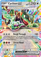Pokemon Cyclizar ex 159/191 foil card ideal for display and collection.