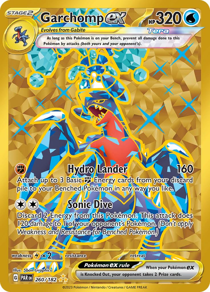 Pokemon Garchomp ex 260/182 gold foil card for display and trading