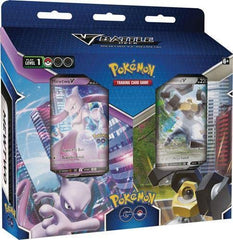 Pokémon GO Bundle: Mewtwo V vs Melmetal V battle deck for strategic battles and boosters.