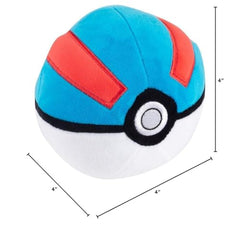 Pokémon Great Ball Plush with weighted bottom helps it land right side up for play