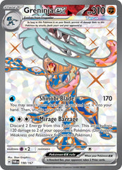 Pokémon Greninja ex Twilight Masquerade full art card for collection display and trading.