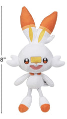 Pokemon Grookey 8in plush, ideal for gentle hugs.