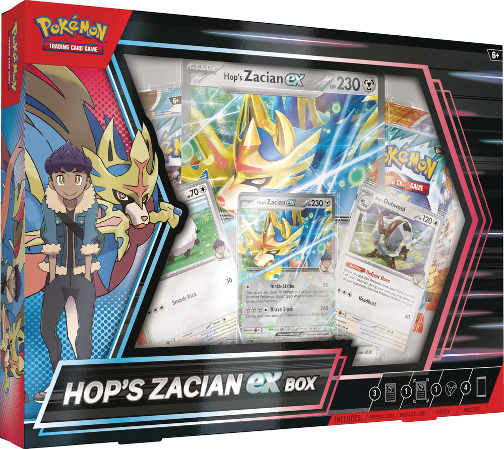 Pokémon Hop’s Zacian ex promo card for battles and collection.