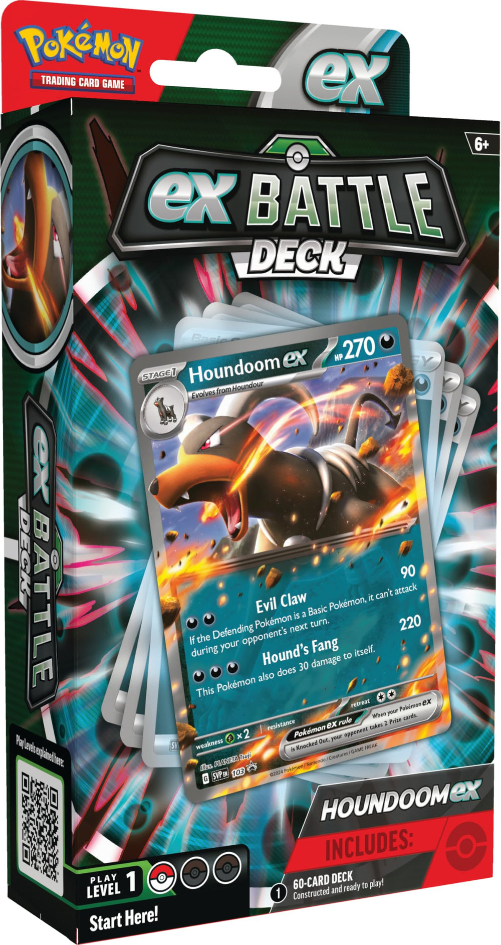 Pokémon Houndoom ex Battle Deck front view for immediate battles.