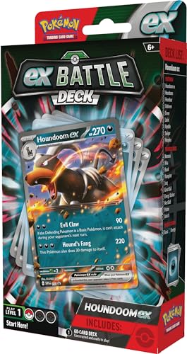 Pokémon Houndoom ex Battle Deck playmat and damage counters for practice.