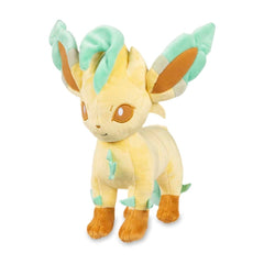 Pokemon Leafeon plush with perked ears, ideal decor and cuddling.